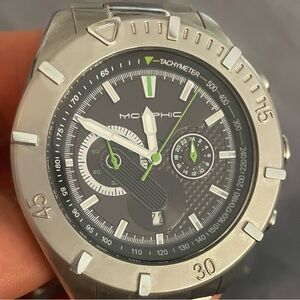 Morphic Silver and Black Chronograph Watch